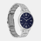 Enticer Men Quartz Blue Dial Analog Stainless Steel Watch A2434