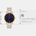 Enticer Men Quartz Blue Dial Analog Stainless Steel Watch A2436