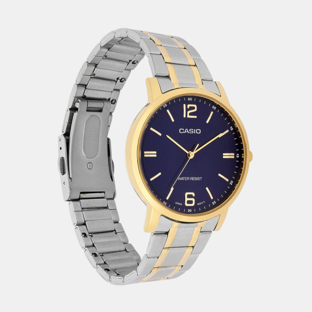 Enticer Men Quartz Blue Dial Analog Stainless Steel Watch A2436