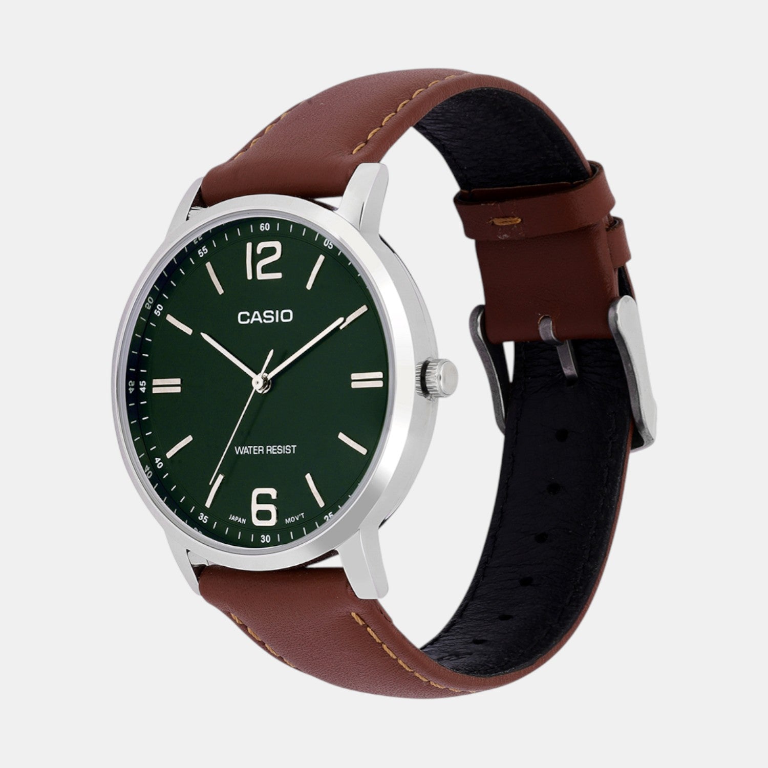 Enticer Men Quartz Green Dial Analog Stainless Steel Watch A2438