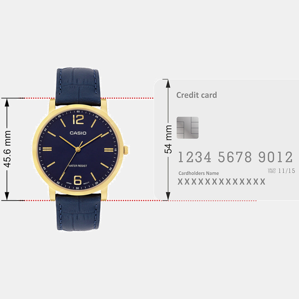 Enticer Men Quartz Blue Dial Analog Leather Watch A2439