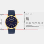 Enticer Men Quartz Blue Dial Analog Leather Watch A2439