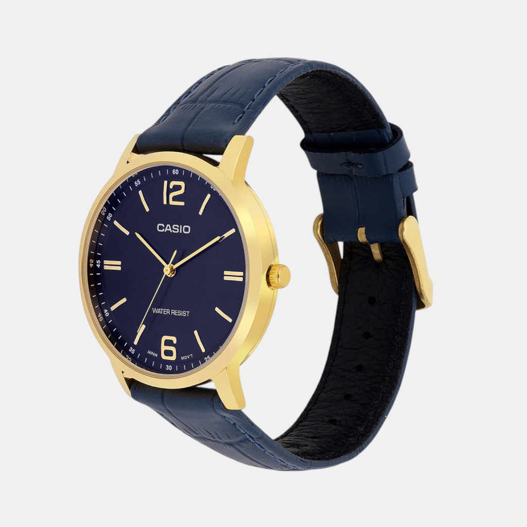 Enticer Men Quartz Blue Dial Analog Leather Watch A2439