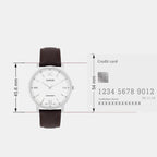 Enticer Men Quartz White Dial Analog Leather Watch A2440