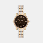 Women Quartz Brown Dial Analog Stainless Steel Watch A2443