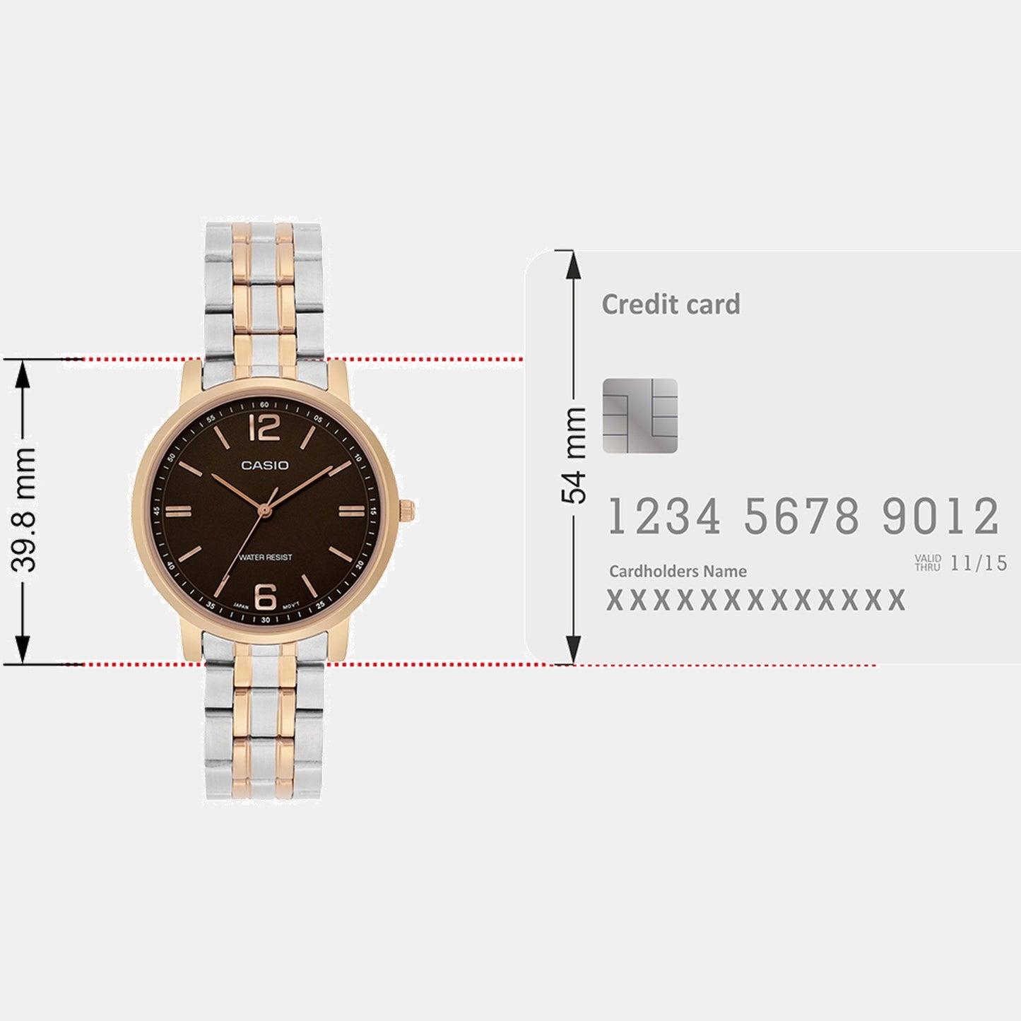 Women Quartz Brown Dial Analog Stainless Steel Watch A2443