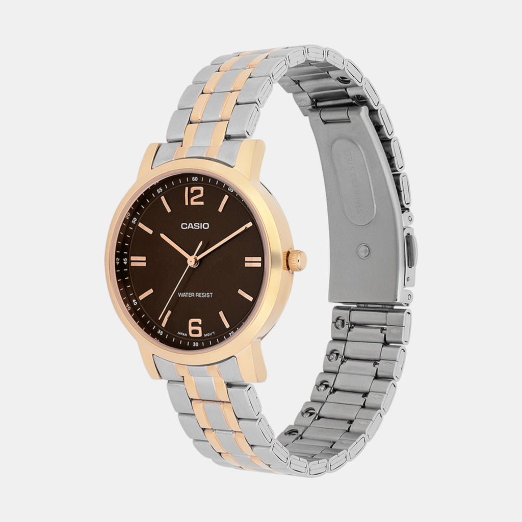 Women Quartz Brown Dial Analog Stainless Steel Watch A2443