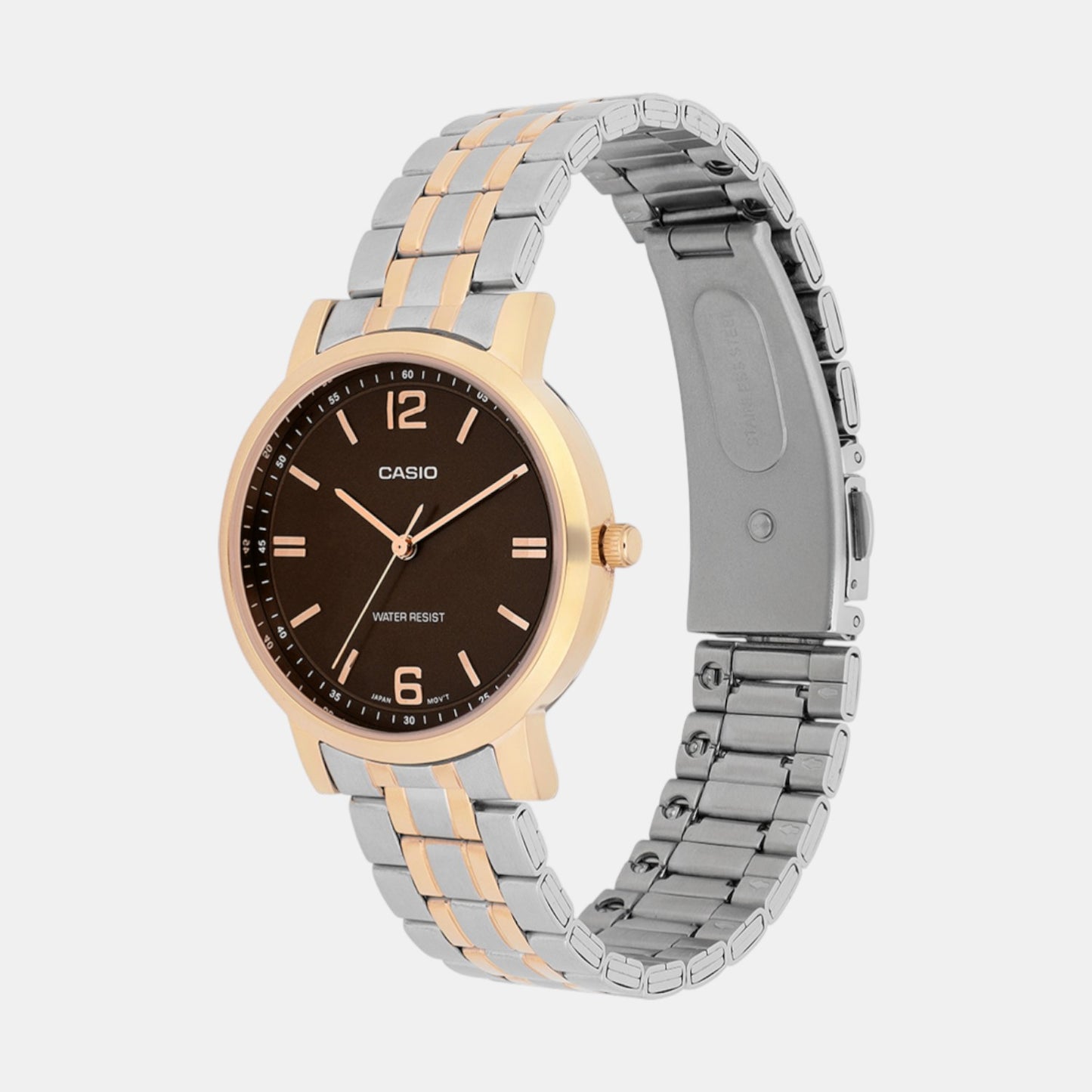 Women Quartz Brown Dial Analog Stainless Steel Watch A2443