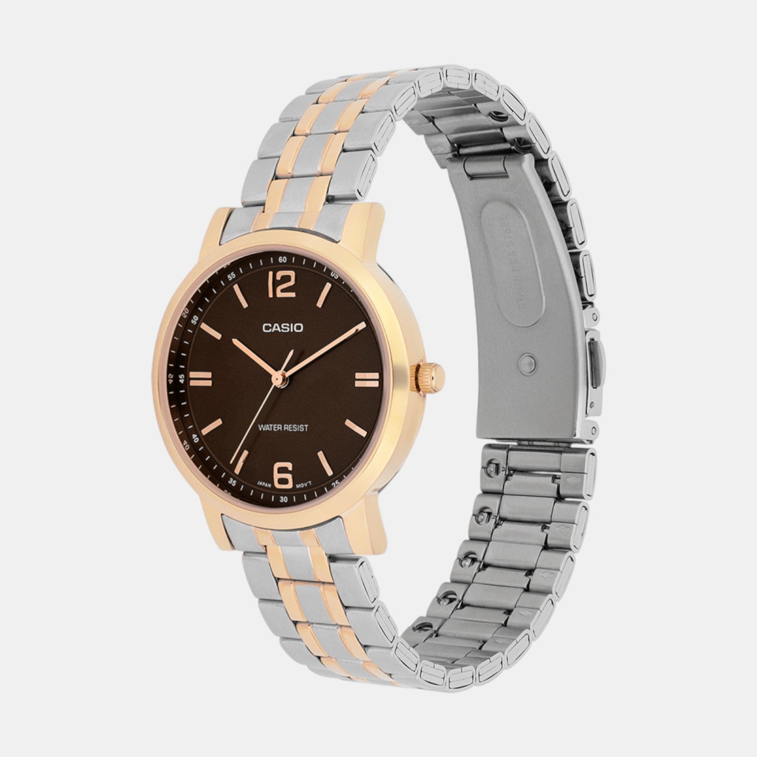 Women Quartz Brown Dial Analog Stainless Steel Watch A2443