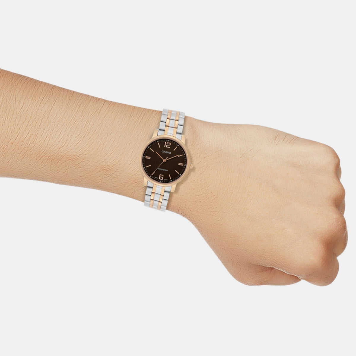 Women Quartz Brown Dial Analog Stainless Steel Watch A2443