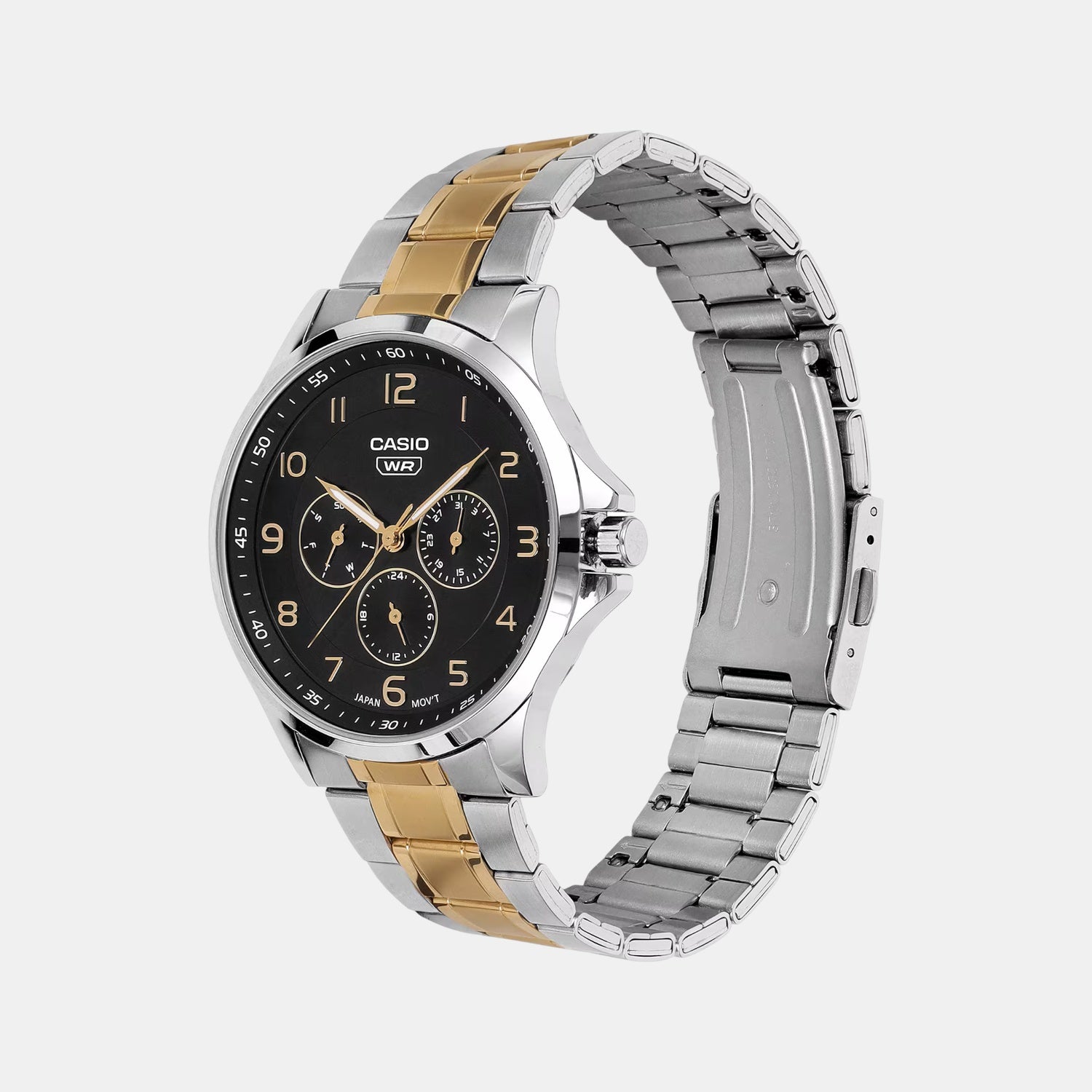 Enticer Men Quartz Black Dial Analog Stainless Steel Watch A2452