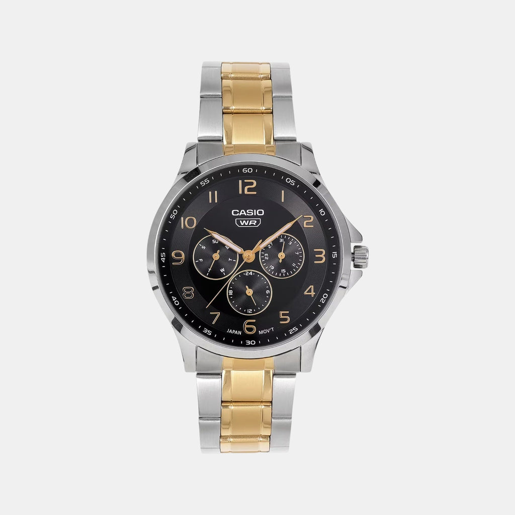 Enticer Men Quartz Black Dial Analog Stainless Steel Watch A2452