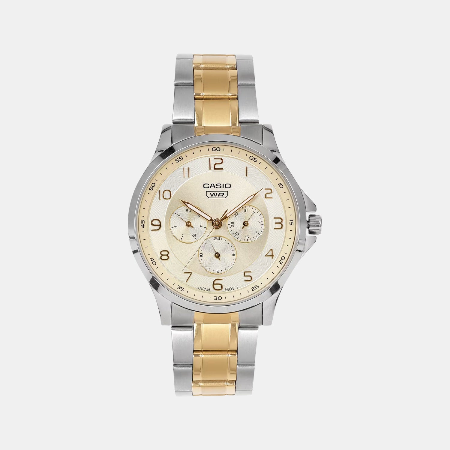 Enticer Men Quartz Yellow Dial Analog Stainless Steel Watch A2453