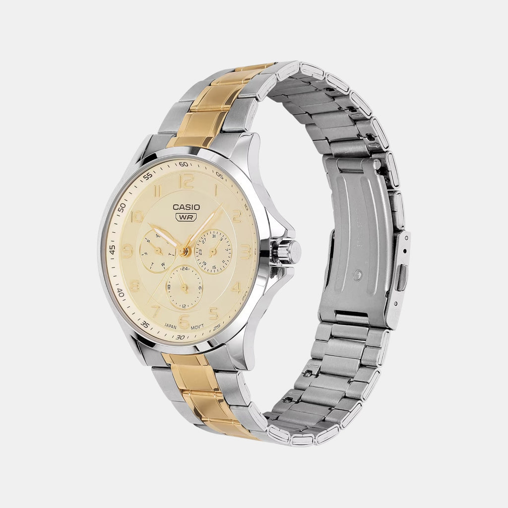 Enticer Men Quartz Champagne Dial Analog Stainless Steel Watch A2453