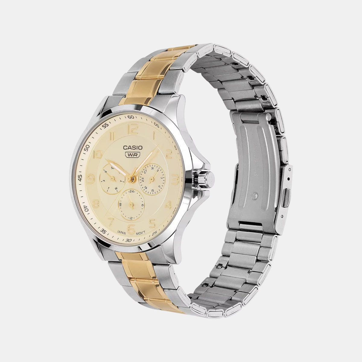 Enticer Men Quartz Champagne Dial Analog Stainless Steel Watch A2453