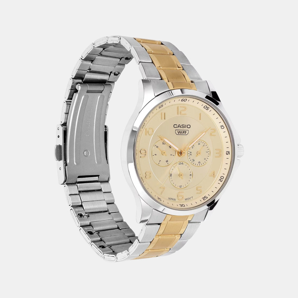 Enticer Men Quartz Champagne Dial Analog Stainless Steel Watch A2453