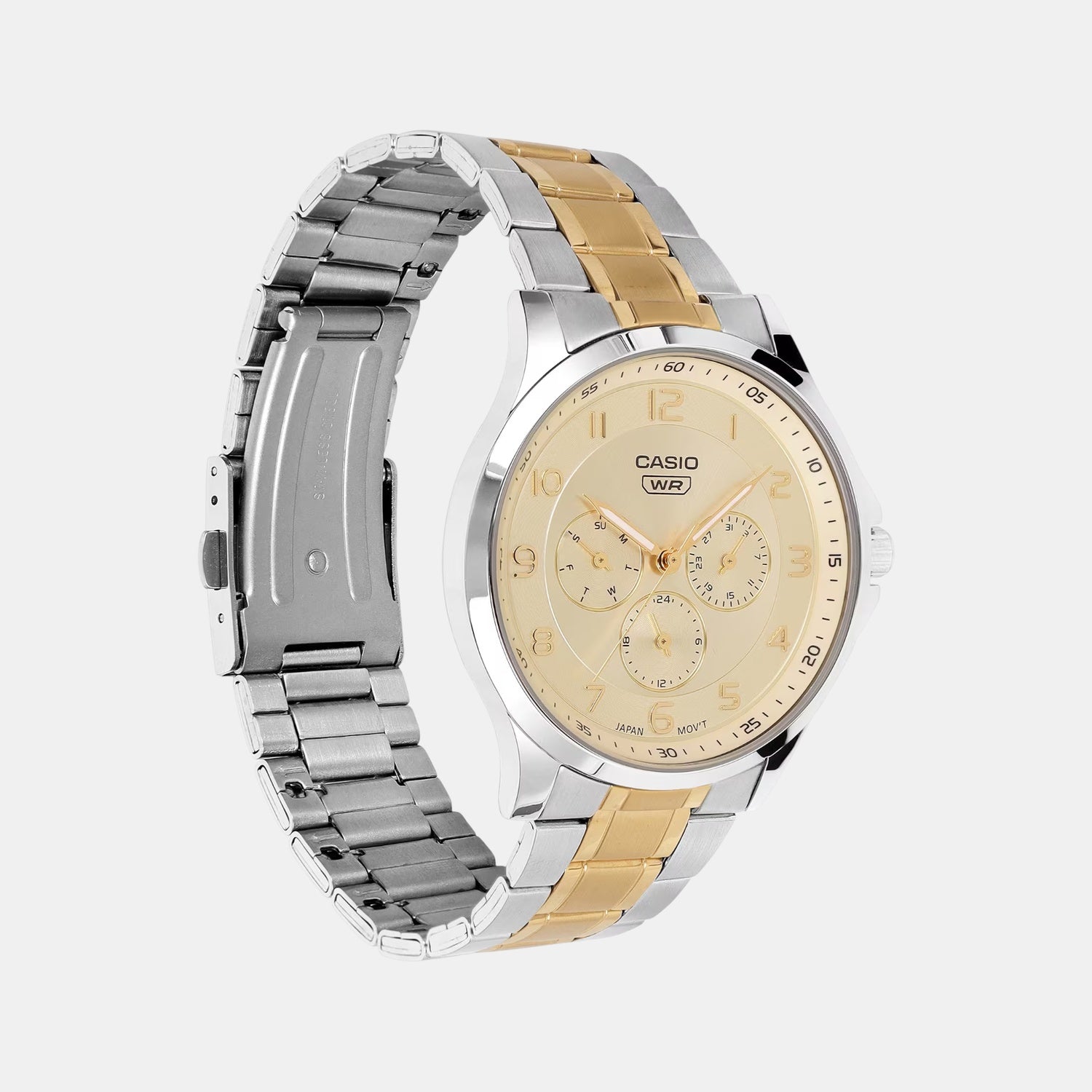 Enticer Men Quartz Yellow Dial Analog Stainless Steel Watch A2453