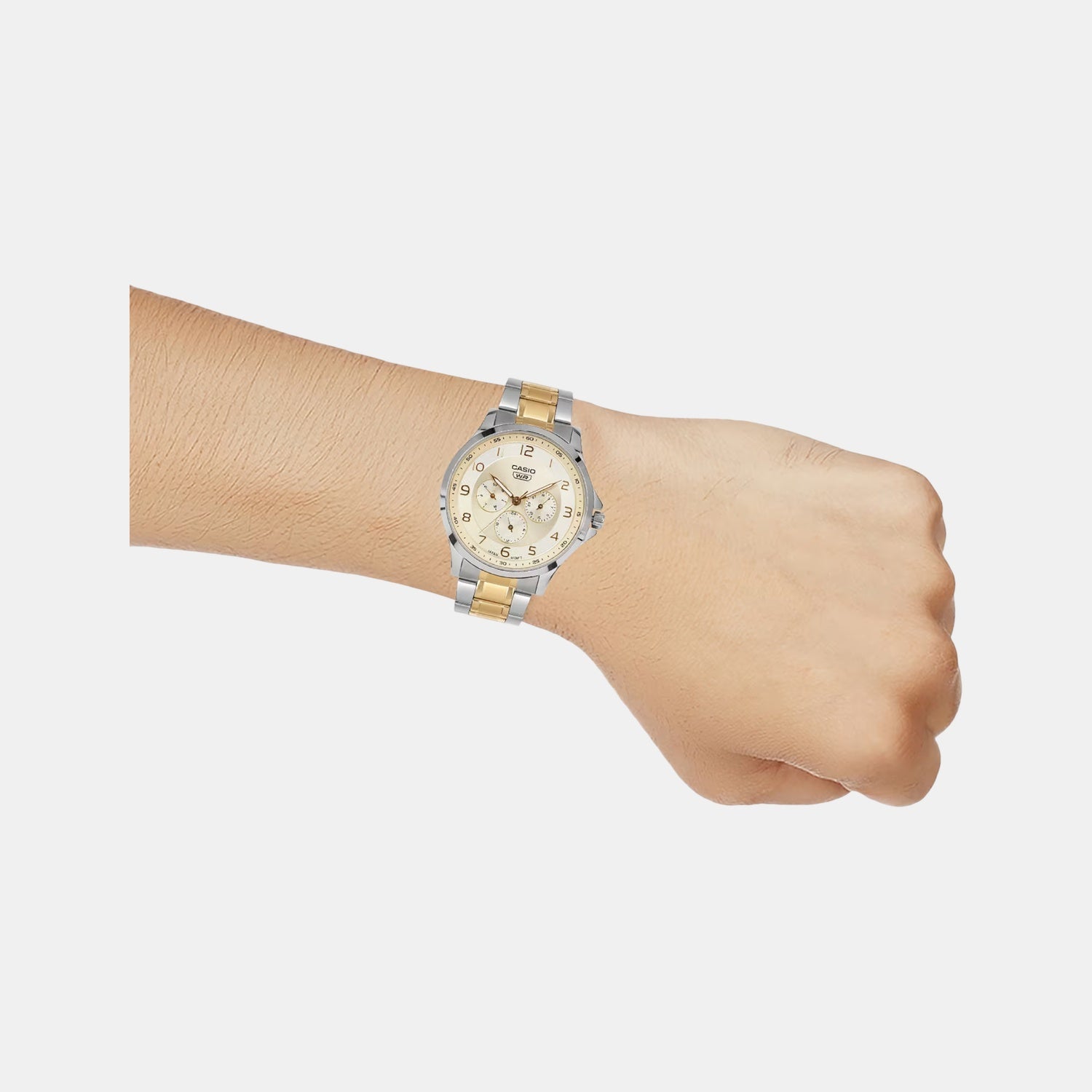 Enticer Men Quartz Yellow Dial Analog Stainless Steel Watch A2453