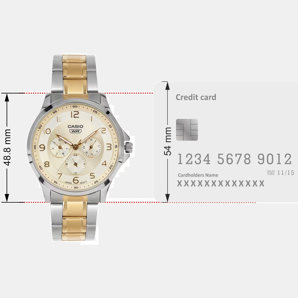 Enticer Men Quartz Champagne Dial Analog Stainless Steel Watch A2453