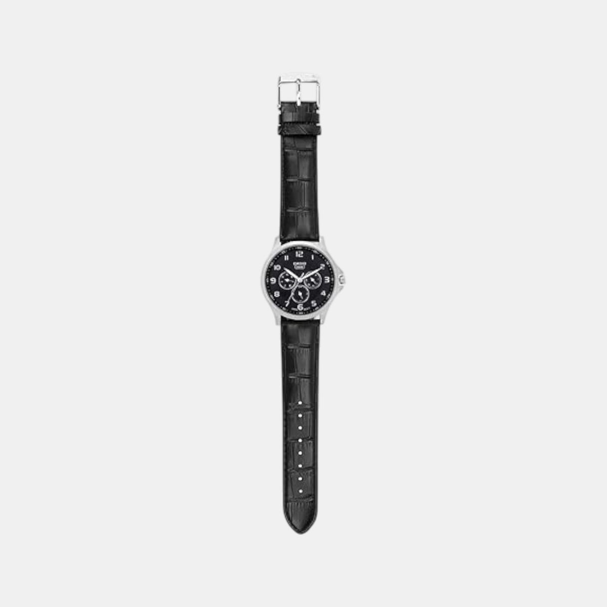 Enticer Men Quartz Black Dial Analog Leather Watch A2454