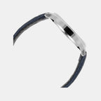 Men Quartz Dark Blue Dial Multi-Function Leather Watch A2455