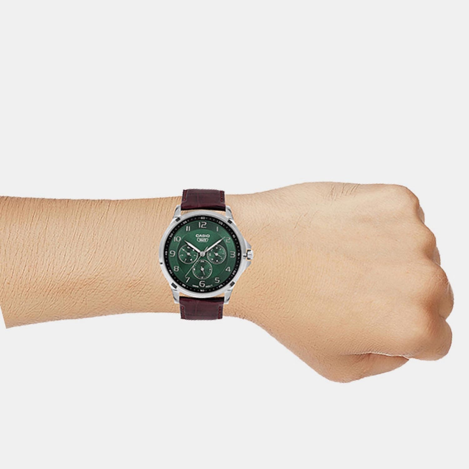 Enticer Men Quartz Green Dial Analog Leather Watch A2456