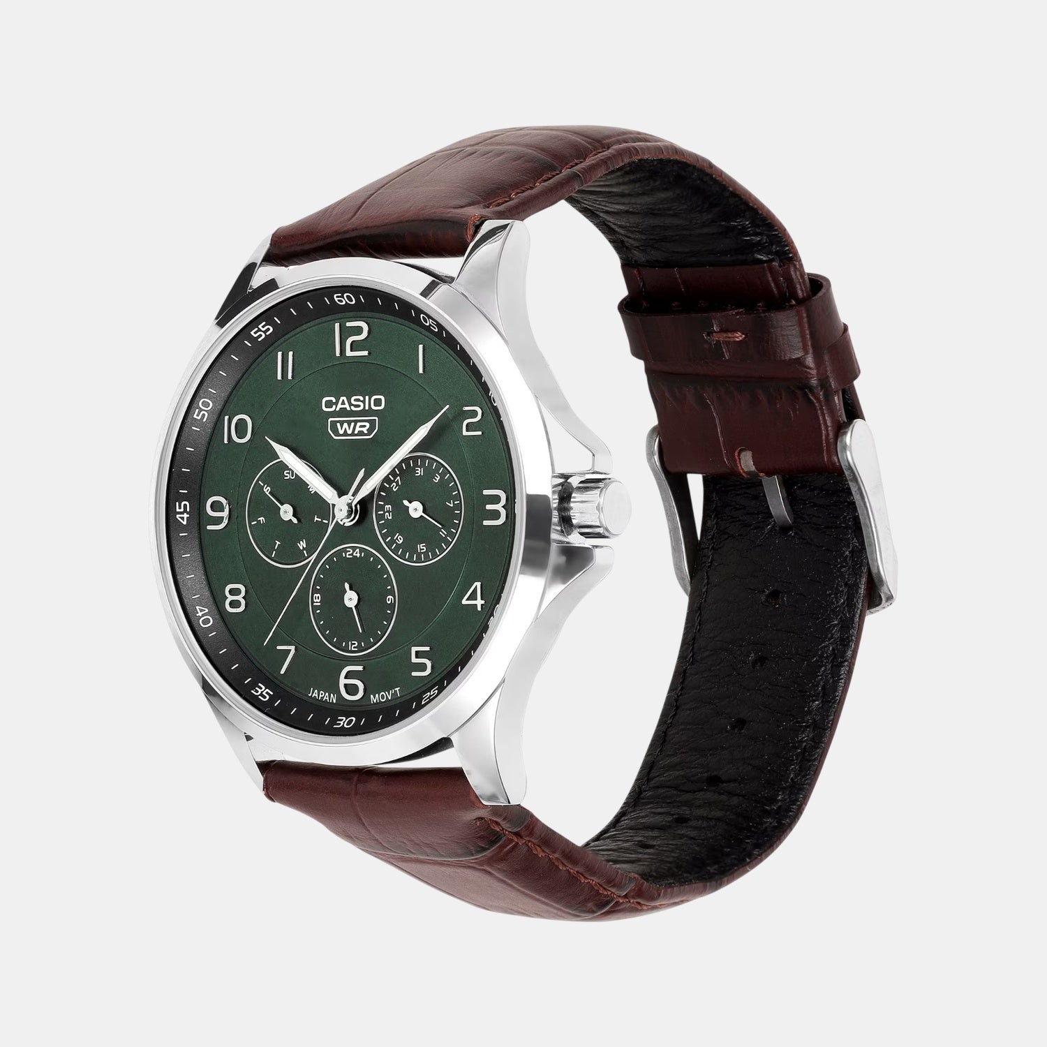 Enticer Men Quartz Green Dial Analog Stainless Steel Watch A2456