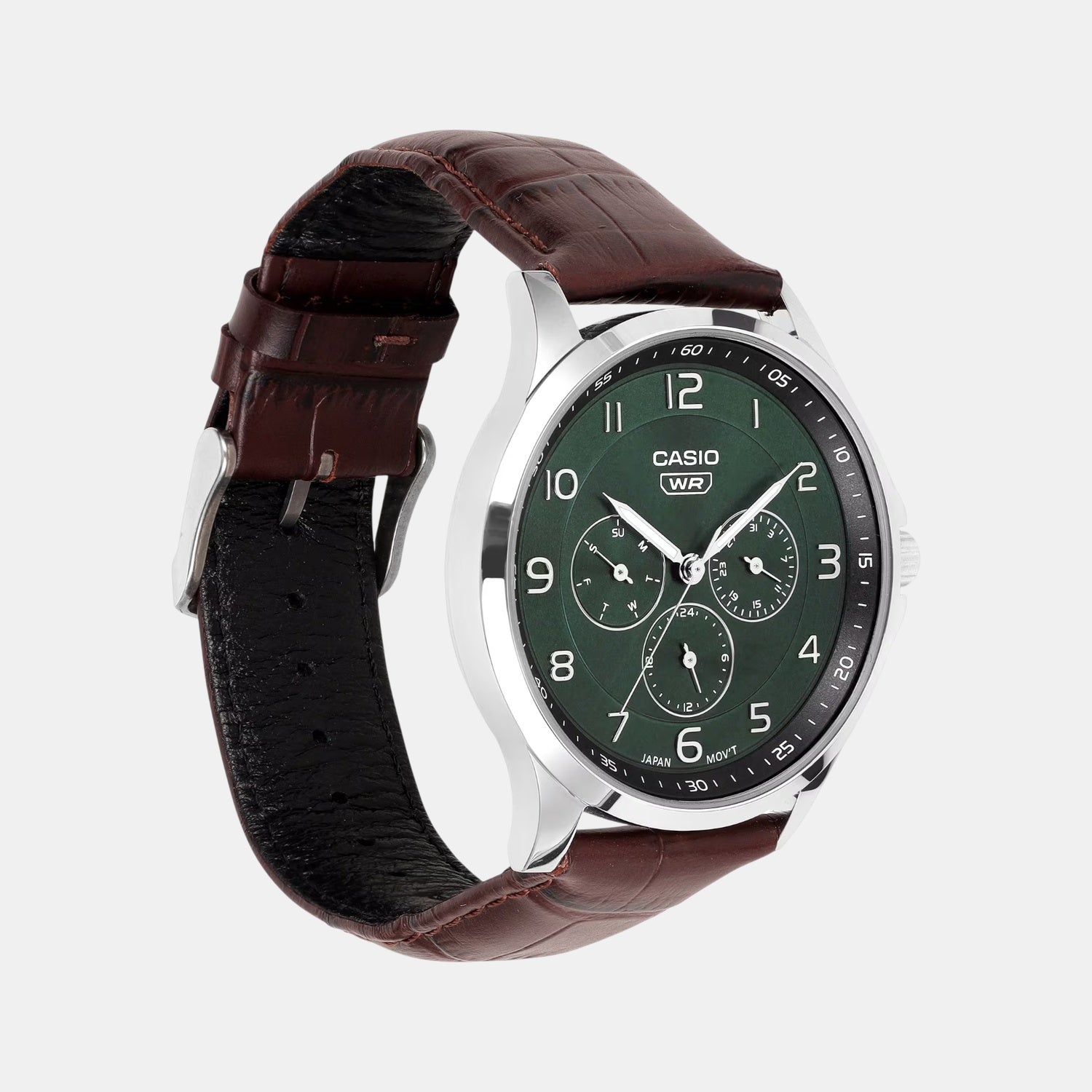 Enticer Men Quartz Green Dial Analog Stainless Steel Watch A2456