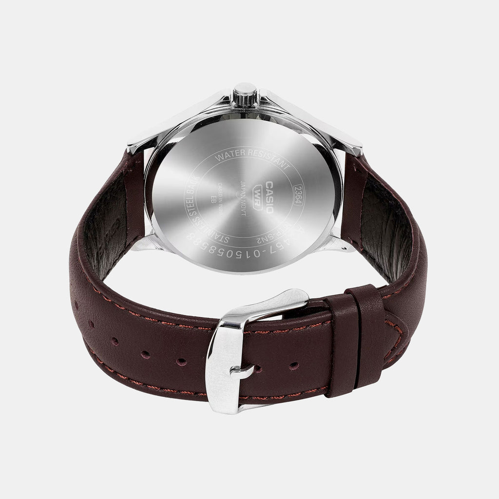Enticer Men Quartz Yellow Dial Multi-Function Leather Watch A2457