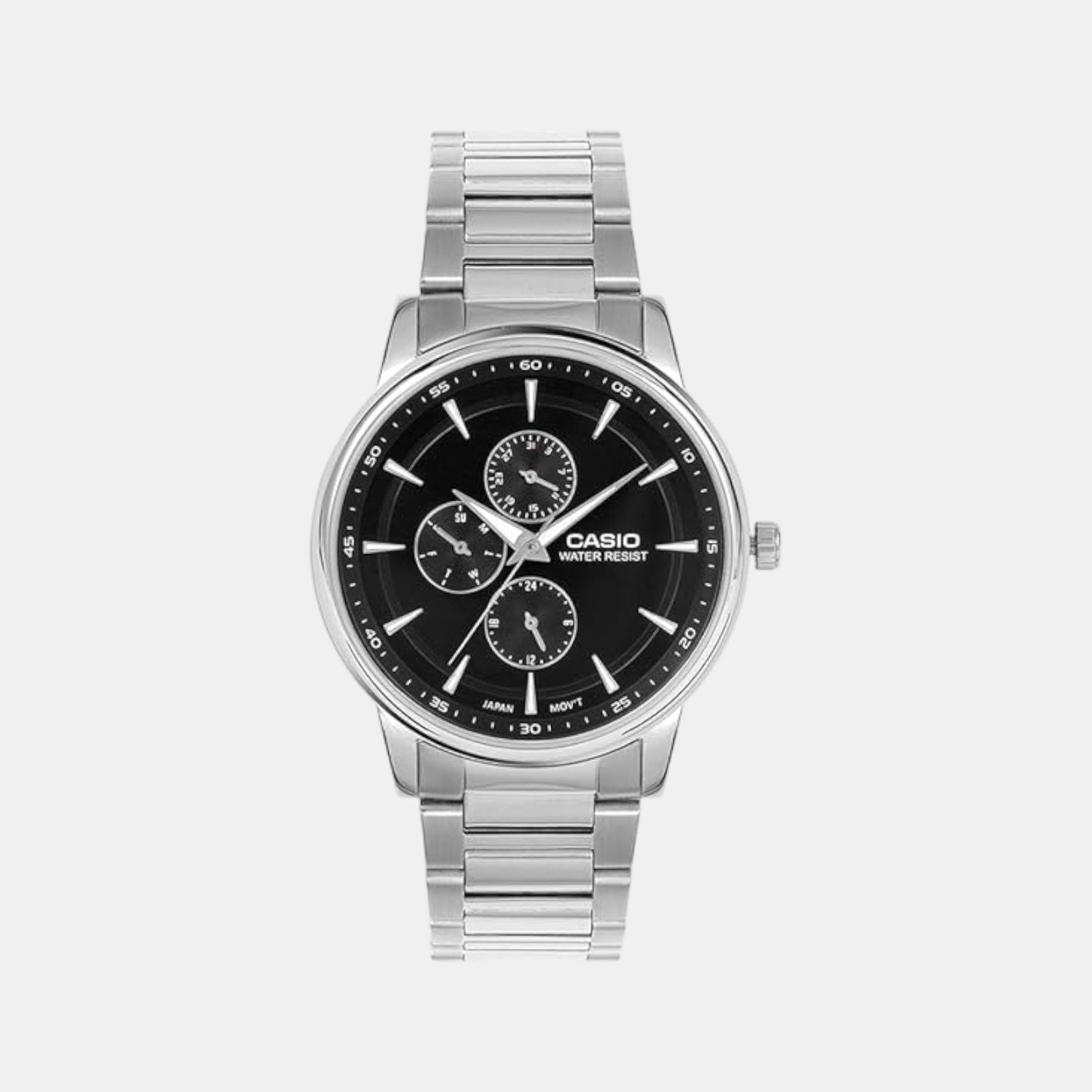 Enticer Men Quartz Black Dial Analog Stainless Steel Watch A2458