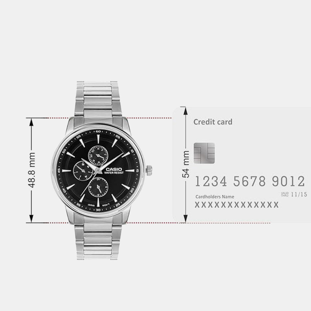Enticer Men Quartz Blue Dial Analog Stainless Steel Watch A2458