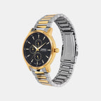 Men Quartz Black Dial Analog Stainless Steel Watch A2459