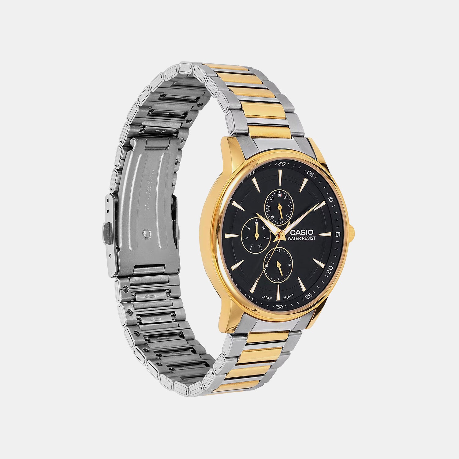 Men Quartz Black Dial Analog Stainless Steel Watch A2459