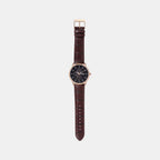 Enticer Men Quartz Black Dial Analog Leather Watch A2460