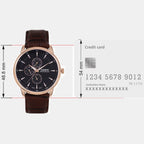 Enticer Men Quartz Black Dial Analog Leather Watch A2460