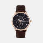 Enticer Men Quartz Black Dial Analog Leather Watch A2460