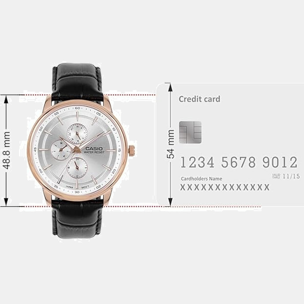 Enticer Men Quartz Silver Dial Analog Leather Watch A2461