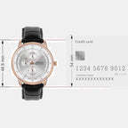Enticer Men Quartz Silver Dial Analog Leather Watch A2461