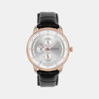 Enticer Men Quartz Silver Dial Analog Leather Watch A2461