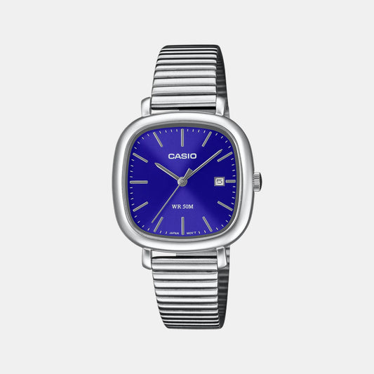 Enticer Women Quartz Blue Dial Analog Stainless Steel Watch A2462