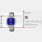 Enticer Women Quartz Blue Dial Analog Stainless Steel Watch A2462