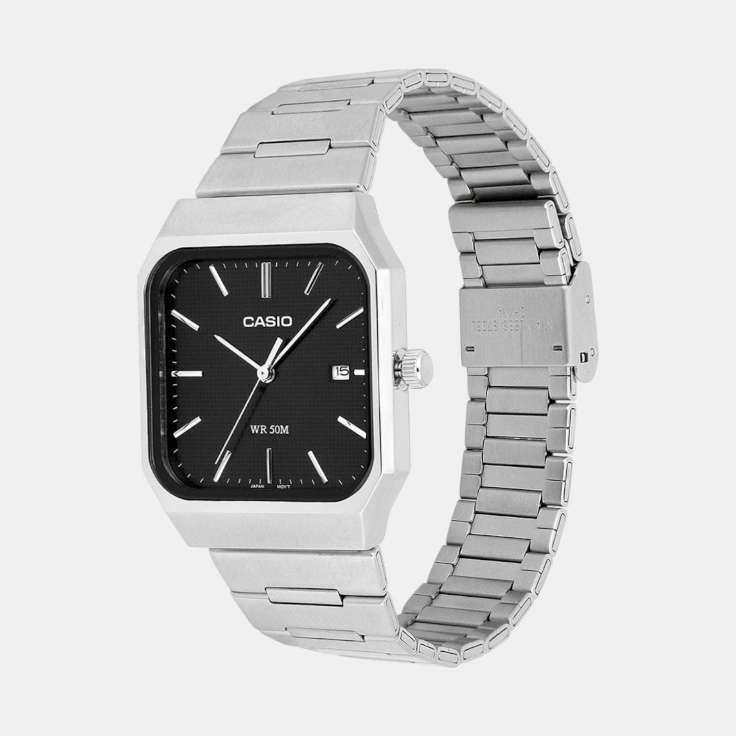 Enticer Men Quartz Black Dial Analog Stainless Steel Watch A2465