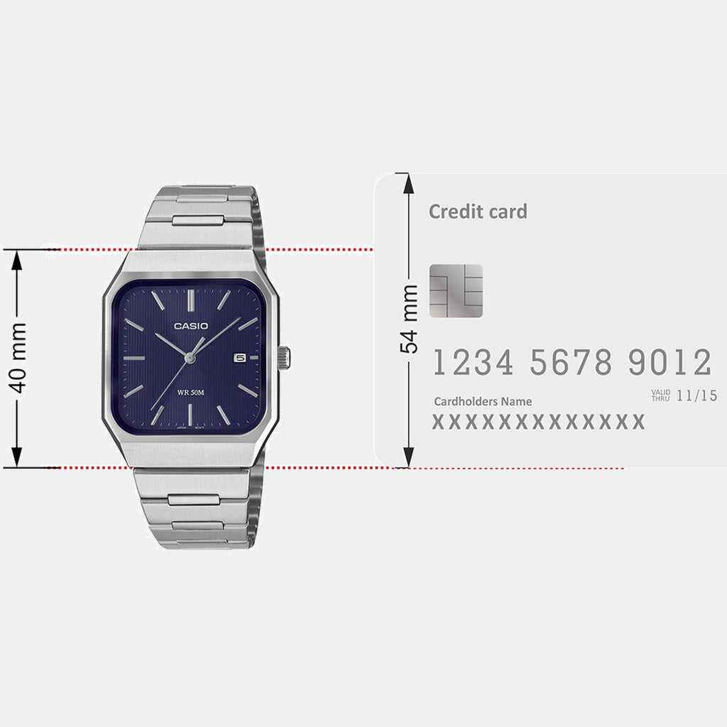 Enticer Men Quartz Blue Dial Analog Stainless Steel Watch A2466