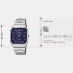 Enticer Men Quartz Blue Dial Analog Stainless Steel Watch A2466