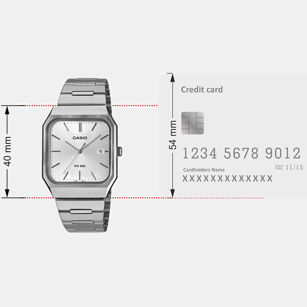 Enticer Men Quartz Silver Dial Analog Stainless Steel Watch A2468