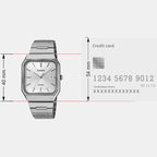 Enticer Men Quartz Silver Dial Analog Stainless Steel Watch A2468