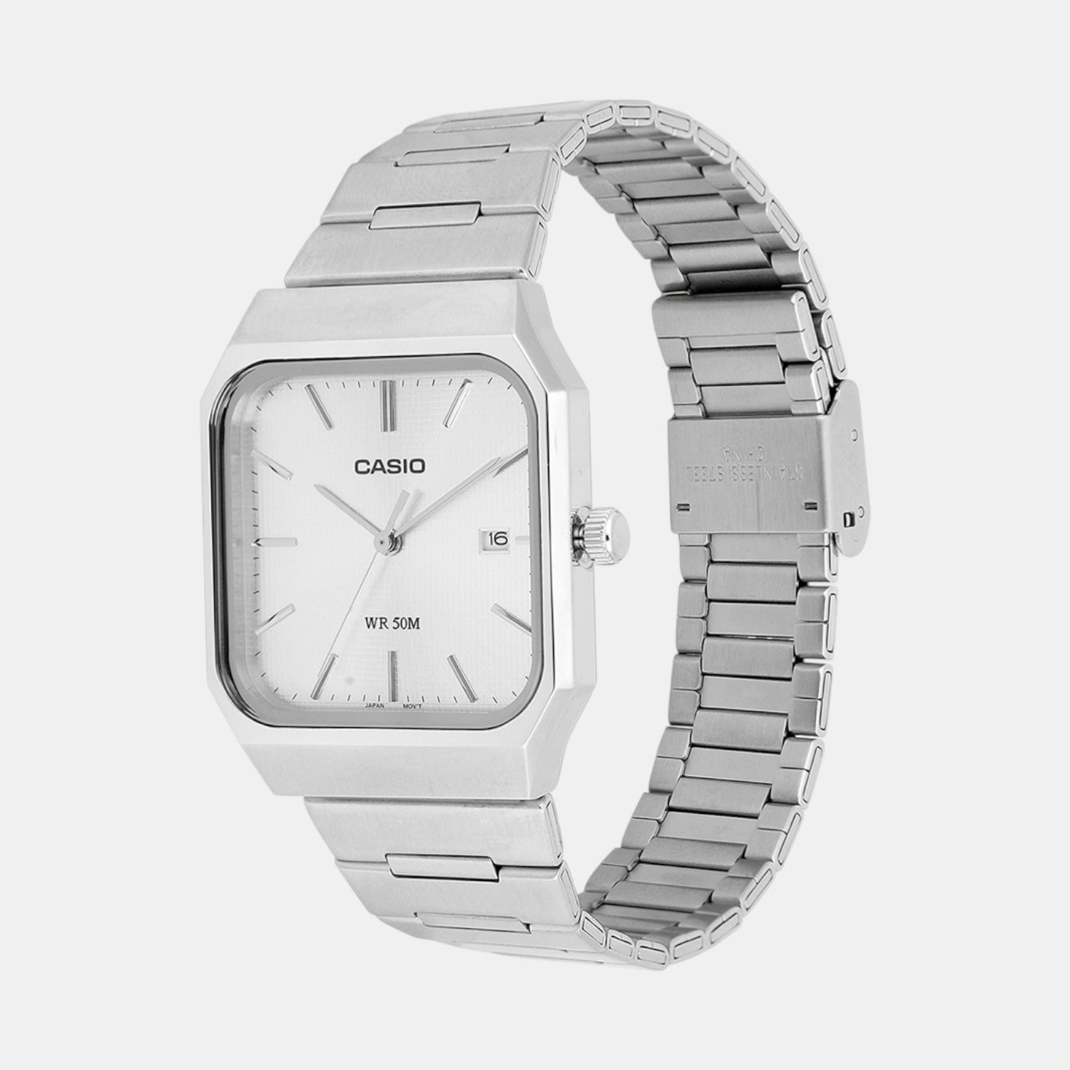 Enticer Men Quartz Silver Dial Analog Stainless Steel Watch A2468