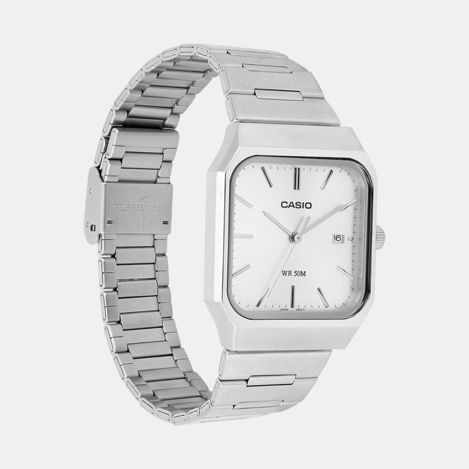 Enticer Men Quartz Silver Dial Analog Stainless Steel Watch A2468