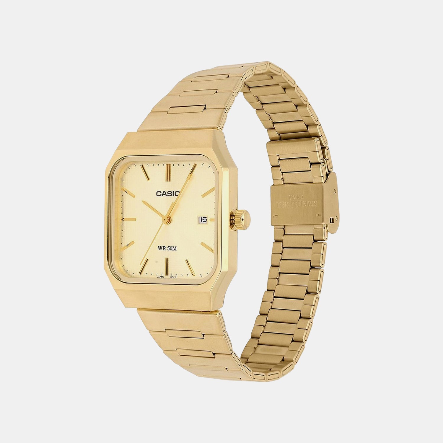 Enticer Men Quartz Gold Dial Analog Stainless Steel Watch A2470
