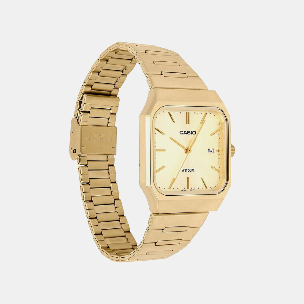 Enticer Men Quartz Gold Dial Analog Stainless Steel Watch A2470